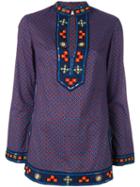 Tory Burch - Embroidered Kaftan - Women - Cotton - 6, Women's, Blue, Cotton