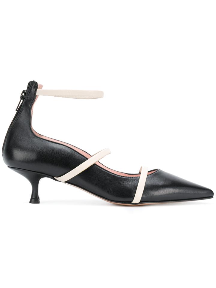 Anna F. Strappy Pointed Toe Pumps - Black