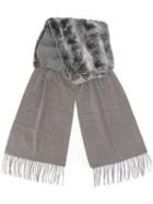 N.peal - Rabbit Fur Scarf - Women - Rabbit Fur/cashmere - One Size, Women's, Grey, Rabbit Fur/cashmere