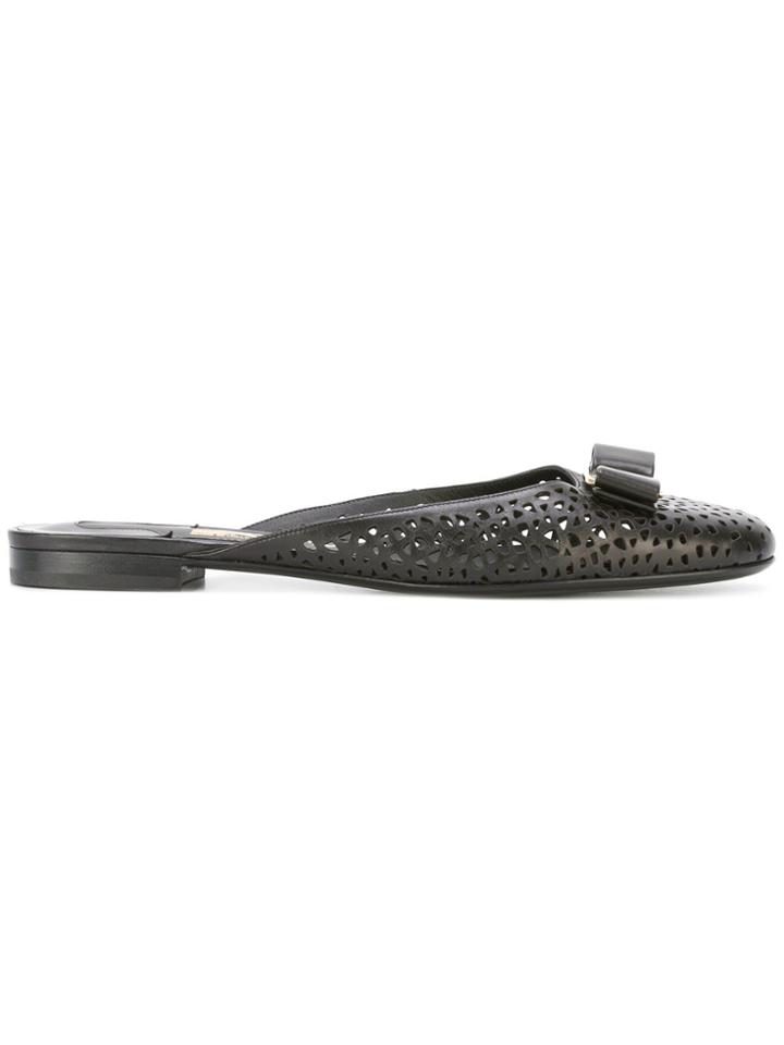 Salvatore Ferragamo Open-back Ballerinas - Black
