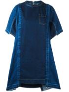 Sacai Panelled Denim Dress, Women's, Size: 3, Blue, Cotton
