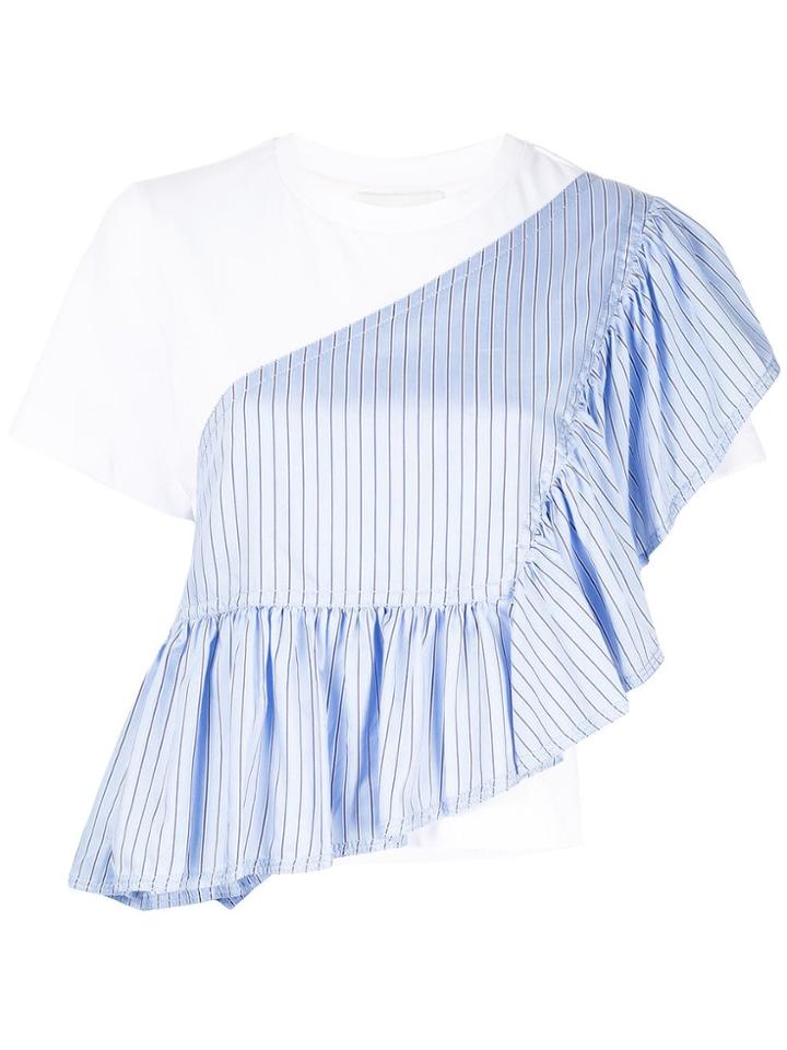3.1 Phillip Lim Layered Ruffle Trim T-shirt - Blue