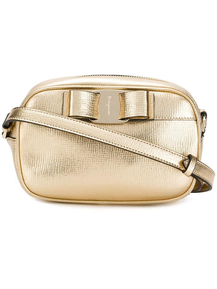 Salvatore Ferragamo Vara Bow Cross Body Bag - Gold