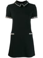 Saint Laurent Embellished Short-sleeve Dress - Black