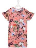 Molo Teen Ruffle Sleeve Floral Dress - Pink