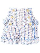 Balmain High-waist Tweed Shorts - White