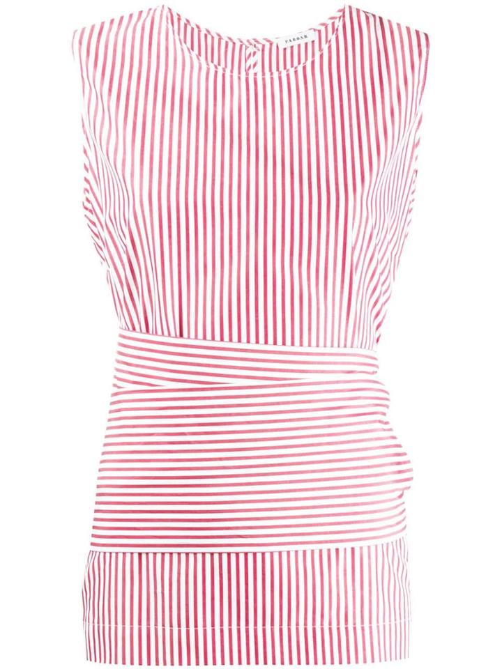 P.a.r.o.s.h. Striped Belted Shirt - Red