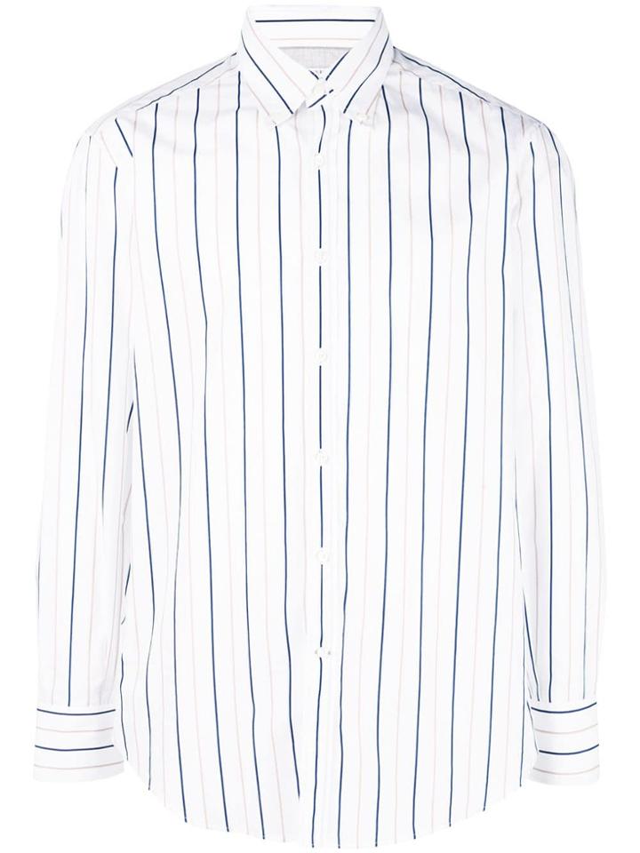 Brunello Cucinelli Striped Long Sleeve Shirt - White