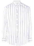 Brunello Cucinelli Striped Long Sleeve Shirt - White