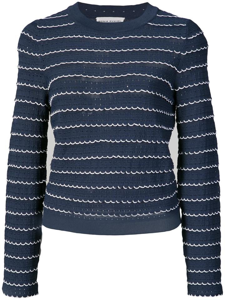 Sonia Rykiel Scalloped Knitted Top - Blue