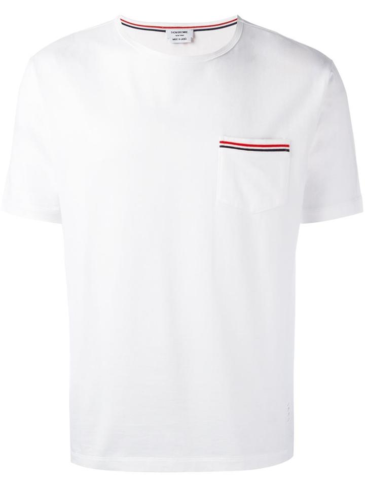 Thom Browne Chest Pocket T-shirt, Men's, Size: 3, White, Cotton