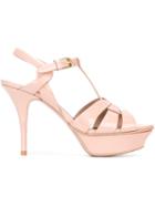 Saint Laurent Tribute Sandals, Women's, Size: 35, Pink/purple, Patent Leather/leather