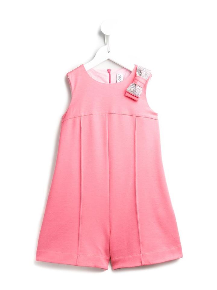 Simonetta Bow Detail Playsuit, Girl's, Size: 7 Yrs, Pink/purple