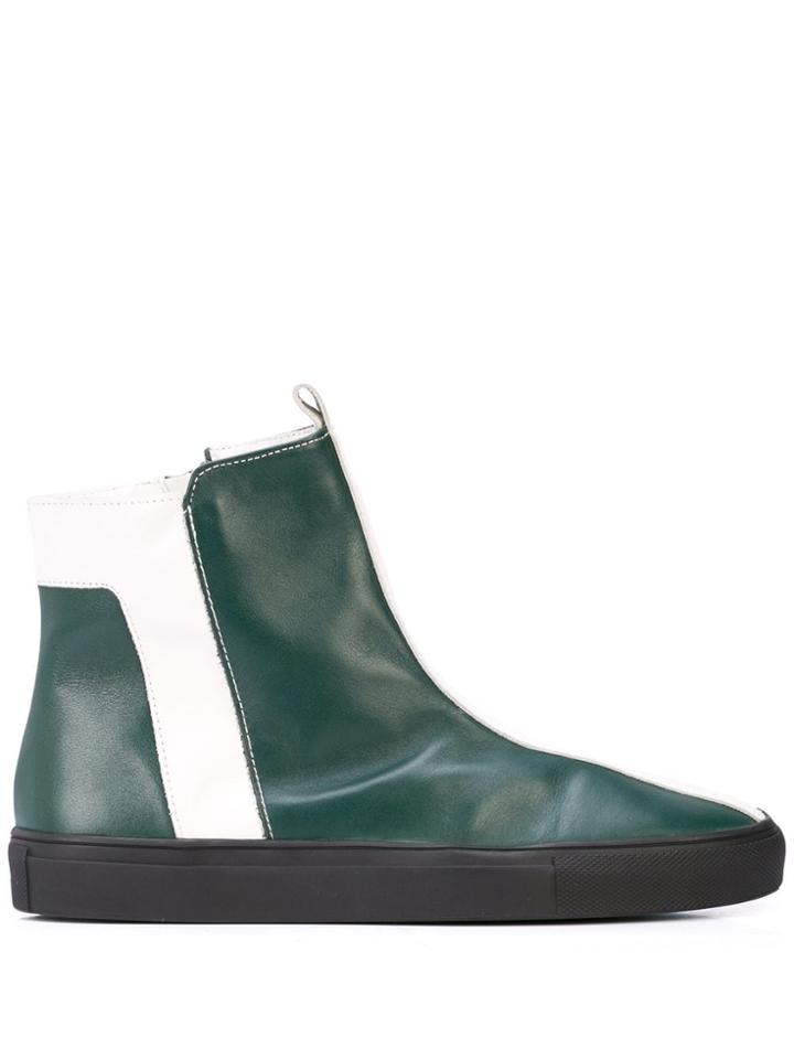 Alberto Fermani Striped Ankle Boots - Green