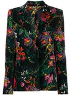 Paco Rabanne Floral Print Single-breasted Jacket - Black