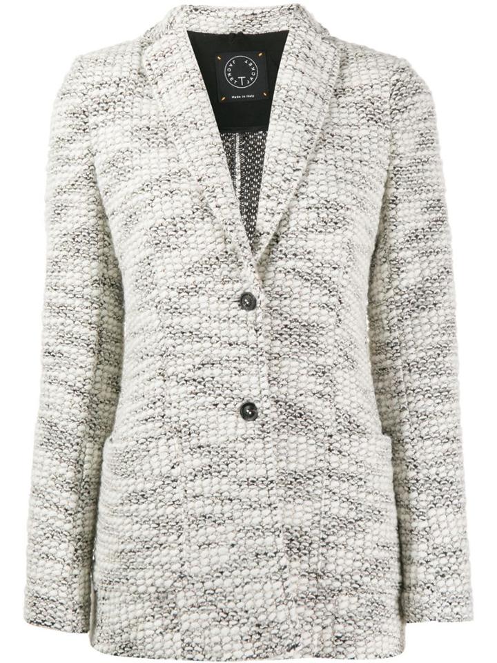 T Jacket Chunky Knitted Cardigan - White