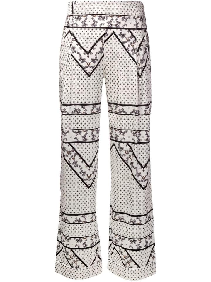 Ganni Embroidered Flared Trousers - White