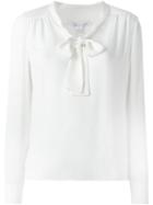 Diane Von Furstenberg Pussybow Blouse, Women's, Size: 10, White, Silk