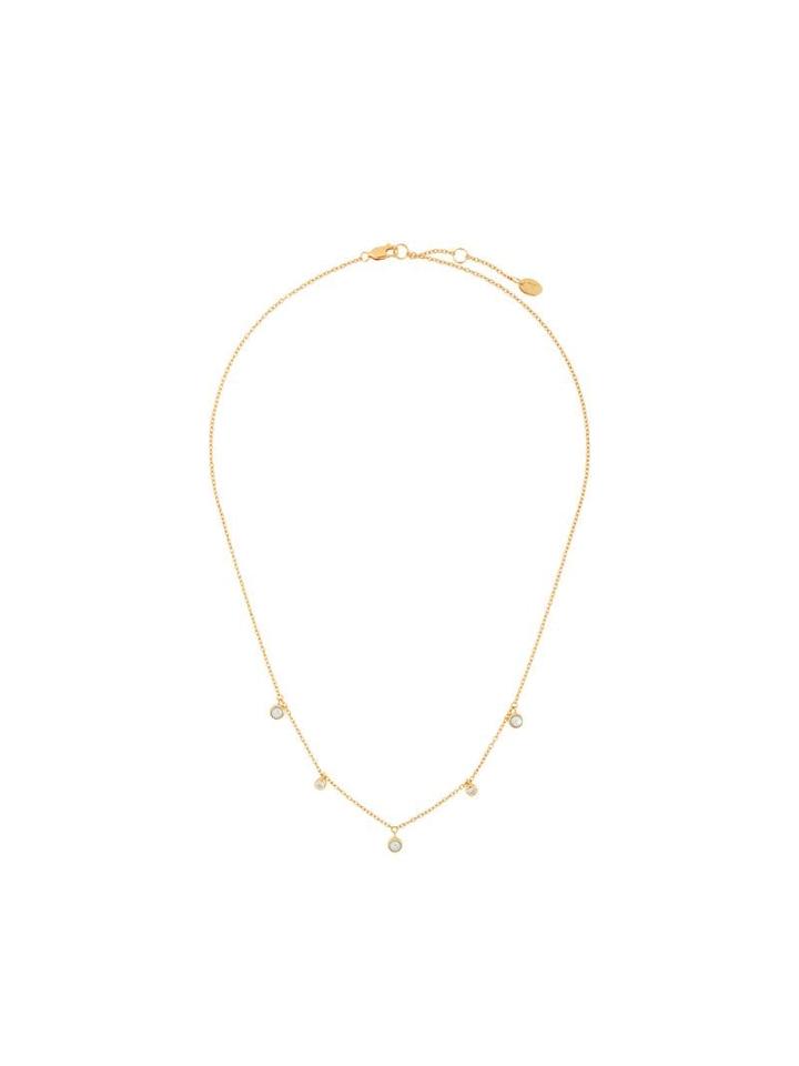Northskull Triple Pearl Charm Necklace - Gold