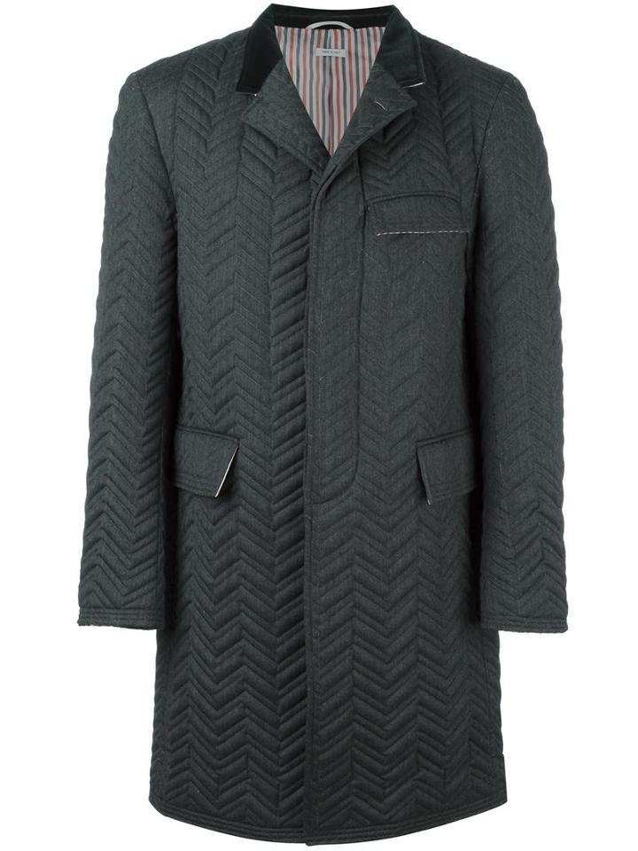Thom Browne Padded Coat, Men's, Size: 4, Grey, Wool/cupro/feather Down