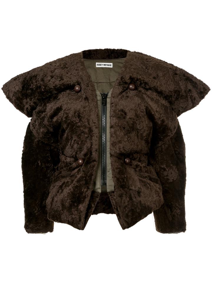 Issey Miyake Vintage Exaggerated Fuzzy Jacket - Green