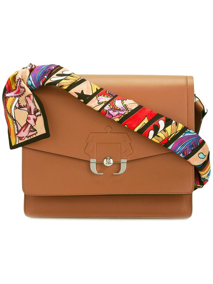 Printed Strap Shoulder Bag - Women - Lamb Skin - One Size, Brown, Lamb Skin, Paula Cademartori