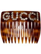 Gucci Crystal Hair Comb - Brown