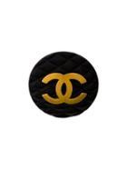 Chanel Vintage Quilted Cc Logo Clip-on Earring, Women's, Black