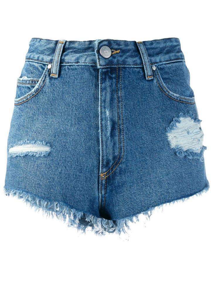 Don't Cry Denim Short Shorts - Blue