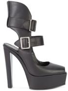 Vera Wang Buckled Platform Pumps - Black