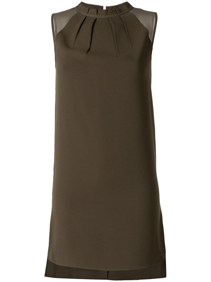 All Saints Gathered Neck Mini Dress - Green