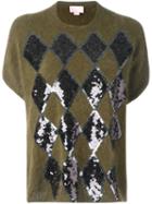Giamba Sequin Embellished Sweater, Women's, Size: 38, Green, Polyamide/angora