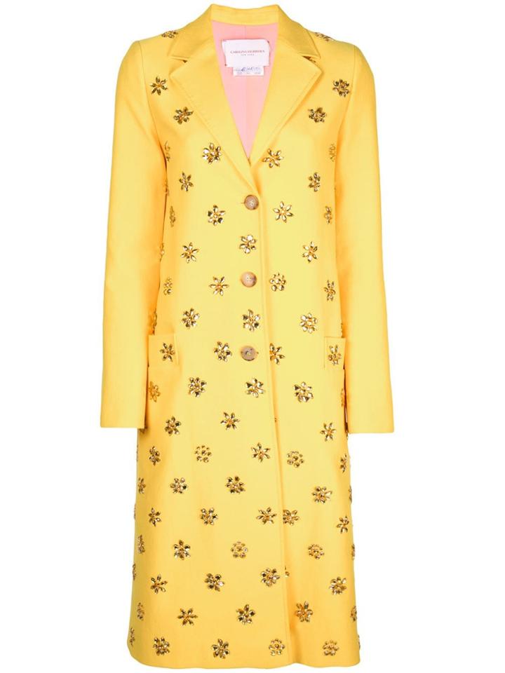 Carolina Herrera Embellished Coat - Yellow