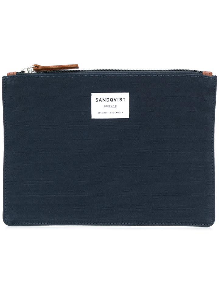 Sandqvist Logo Clutch Bag - Blue