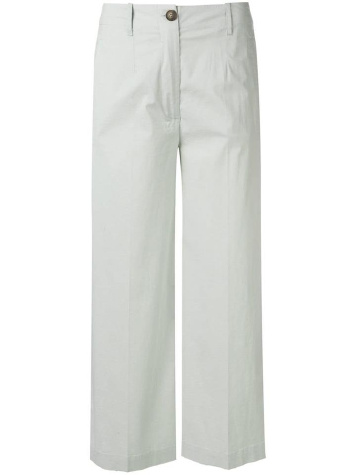 Semicouture Wide-leg Cropped Trousers - Blue
