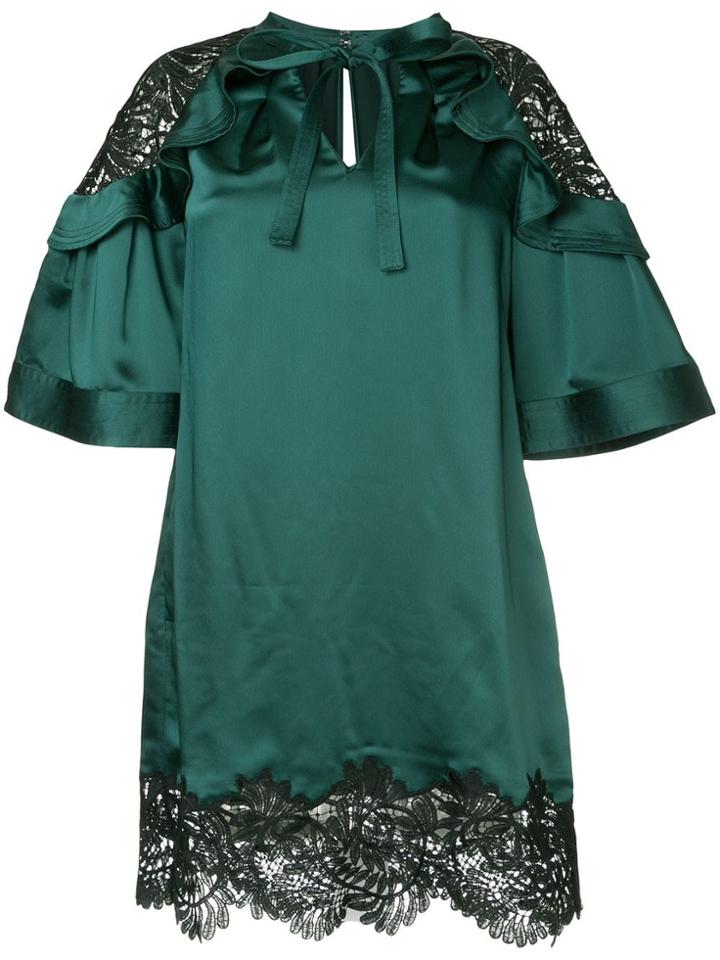 Self-portrait Short Party Dress - Green