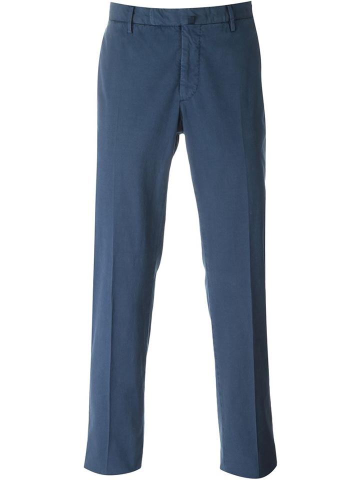 Incotex Slim Fit Trousers, Men's, Size: 46, Blue, Cotton/spandex/elastane
