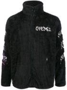 Diesel Zip-front Fleece Sweatshirt - Black