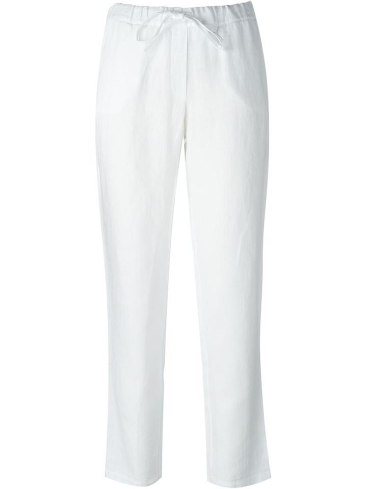 Majestic Filatures Drawstring Trousers, Women's, Size: Ii, White, Linen/flax