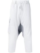 Y-3 Drop-crotch Trousers, Men's, Size: Medium, White, Polyester/cotton