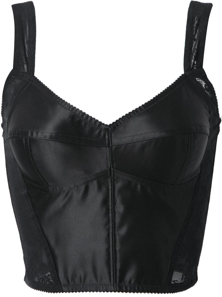 Dolce & Gabbana Corset Cropped Top - Black