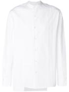 Maison Flaneur Mandarin-collar Asymmetric Shirt - White