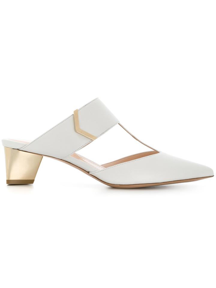 Nicholas Kirkwood Prism Mules - White