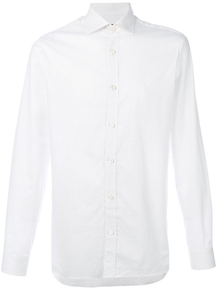 Z Zegna - Micro Dots Print Shirt - Men - Cotton - 44, White, Cotton
