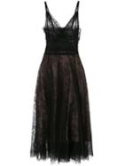Rochas Lace Floral Dress - Black
