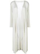 Pleats Please By Issey Miyake - Pleated Long Coat - Women - Polyester - Ii, Nude/neutrals, Polyester