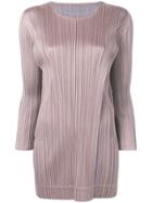 Pleats Please By Issey Miyake Oversized Pleated Top - Neutrals