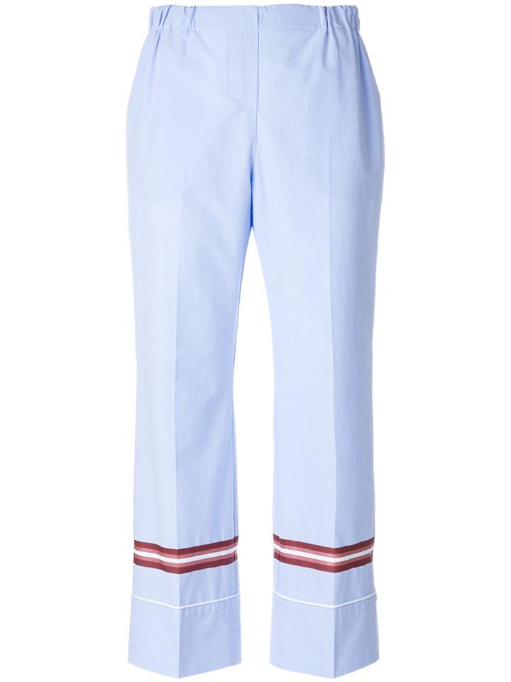 No21 Cropped Pyjama-style Trousers - Blue