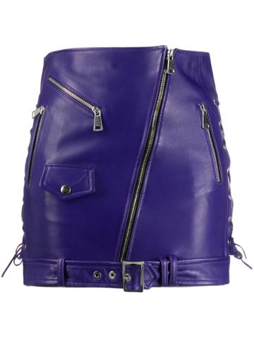 Manokhi Biker Skirt - Purple