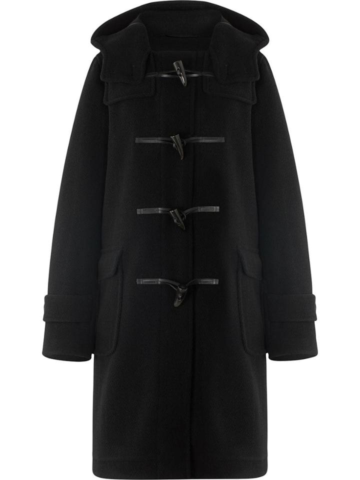 Mackintosh Black Wool Blend Duffle Coat